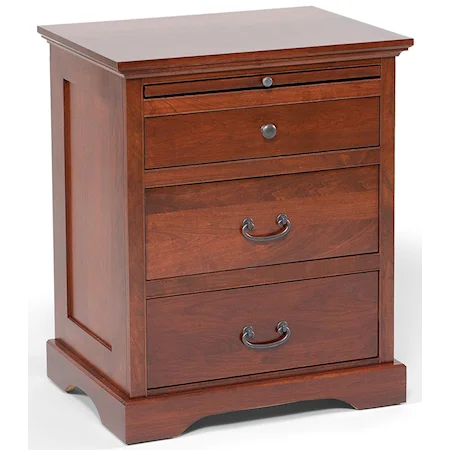 3-Drawer Nightstand with Pullout Shelf